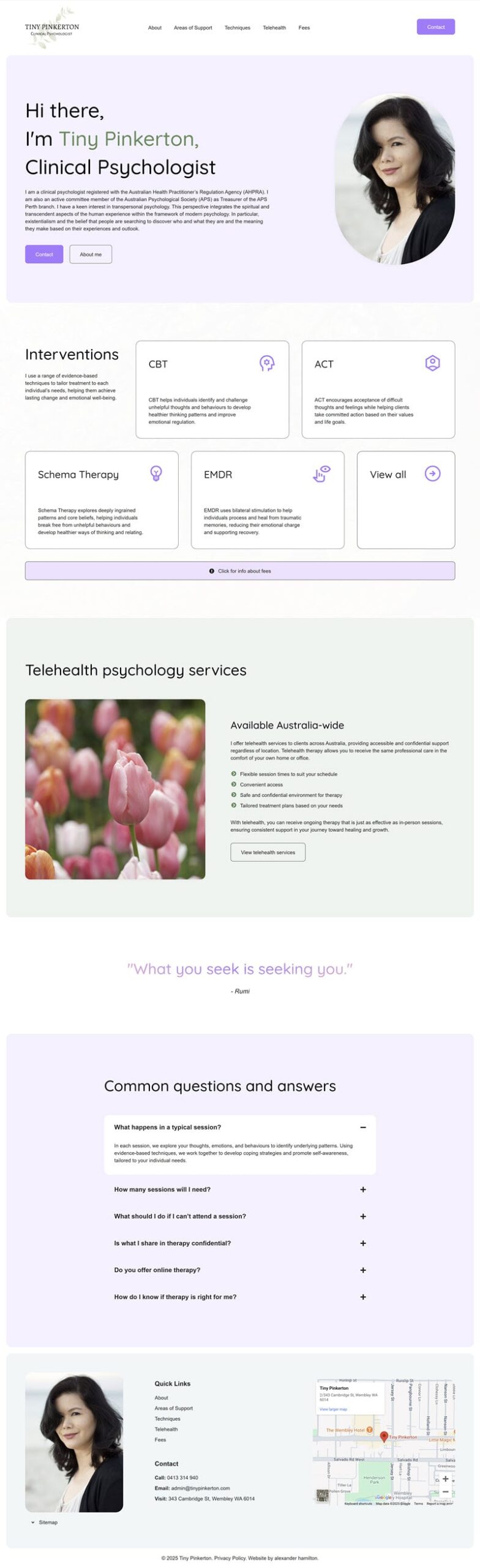 Tiny Pinkerton Clinical Psychologist website.